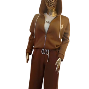 Ensemble Survêtement Femme Marron à Capuche