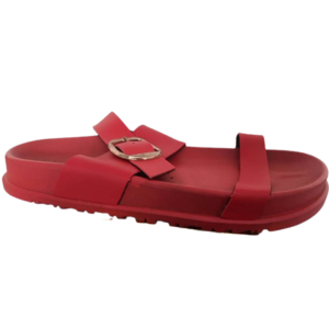 Mules Femme à Boucle en Caoutchouc Rouge